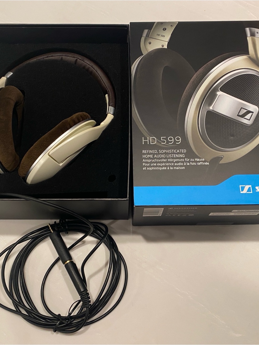 Sennheiser HD 599 Over-Ear Headphones in White and Brown